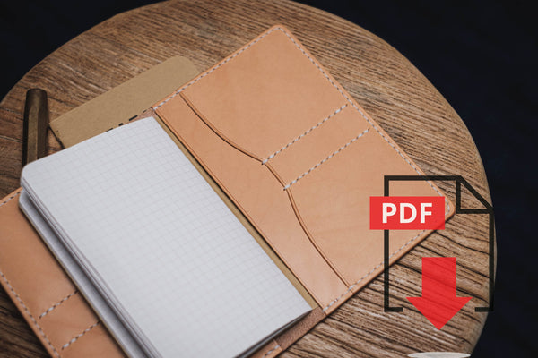 Leather Field Notes Wallet PDF Template Set No.12 - Digital Leatherworking Pattern - A4 & Letter Sized Printout