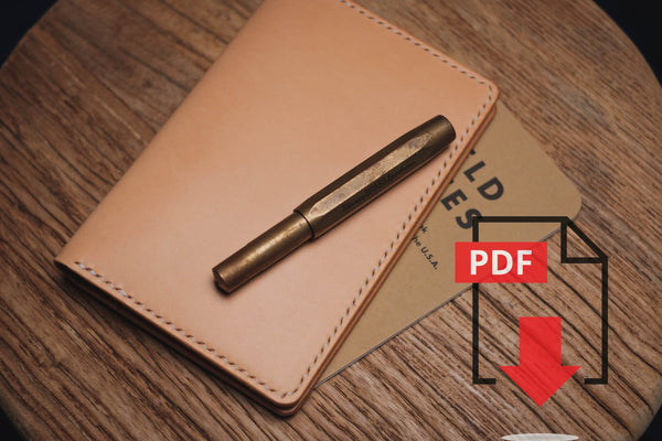 Leather Field Notes Wallet PDF Template Set No.12 - Digital Leatherworking Pattern - A4 & Letter Sized Printout