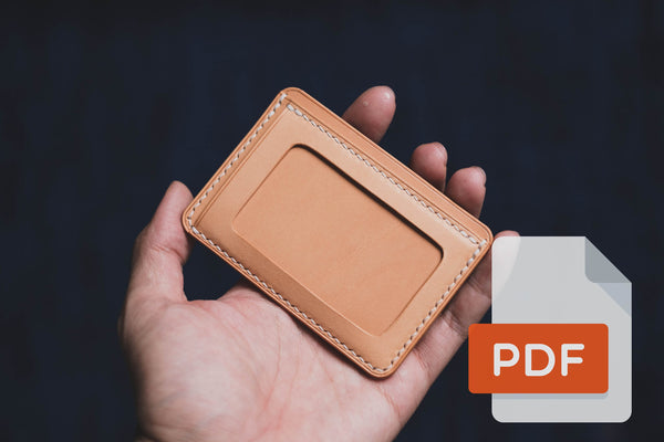 Leather ID Window Cardholder Wallet PDF Template Set No.14 - Digital Leatherworking Pattern - A4 & Letter Size