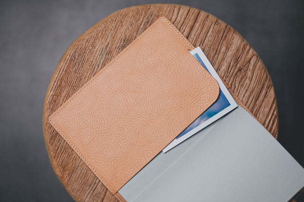 6 COLORS - B6/Stalogy Natural Snap Closure Pebbled Leather Notebook Cover