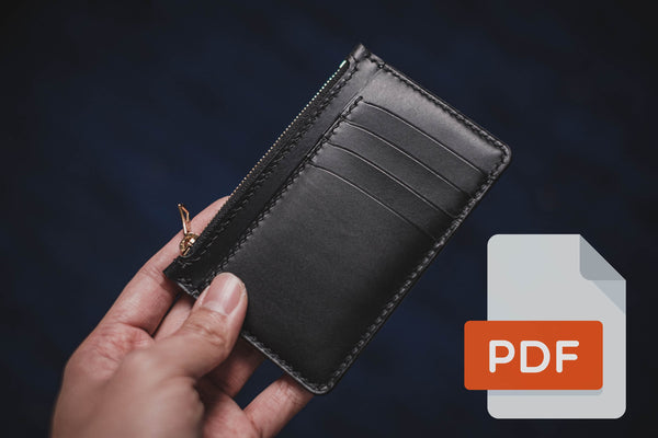 Leather Zip Card Holder PDF Template Set No.15 - Digital Leatherworking Pattern - A4 & Letter Size