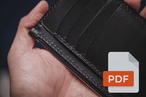 Leather Zip Card Holder PDF Template Set No.15 - Digital Leatherworking Pattern - A4 & Letter Size