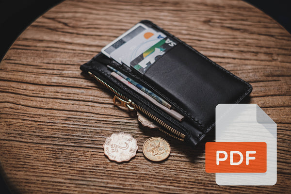 Leather Zip Card Holder PDF Template Set No.15 - Digital Leatherworking Pattern - A4 & Letter Size