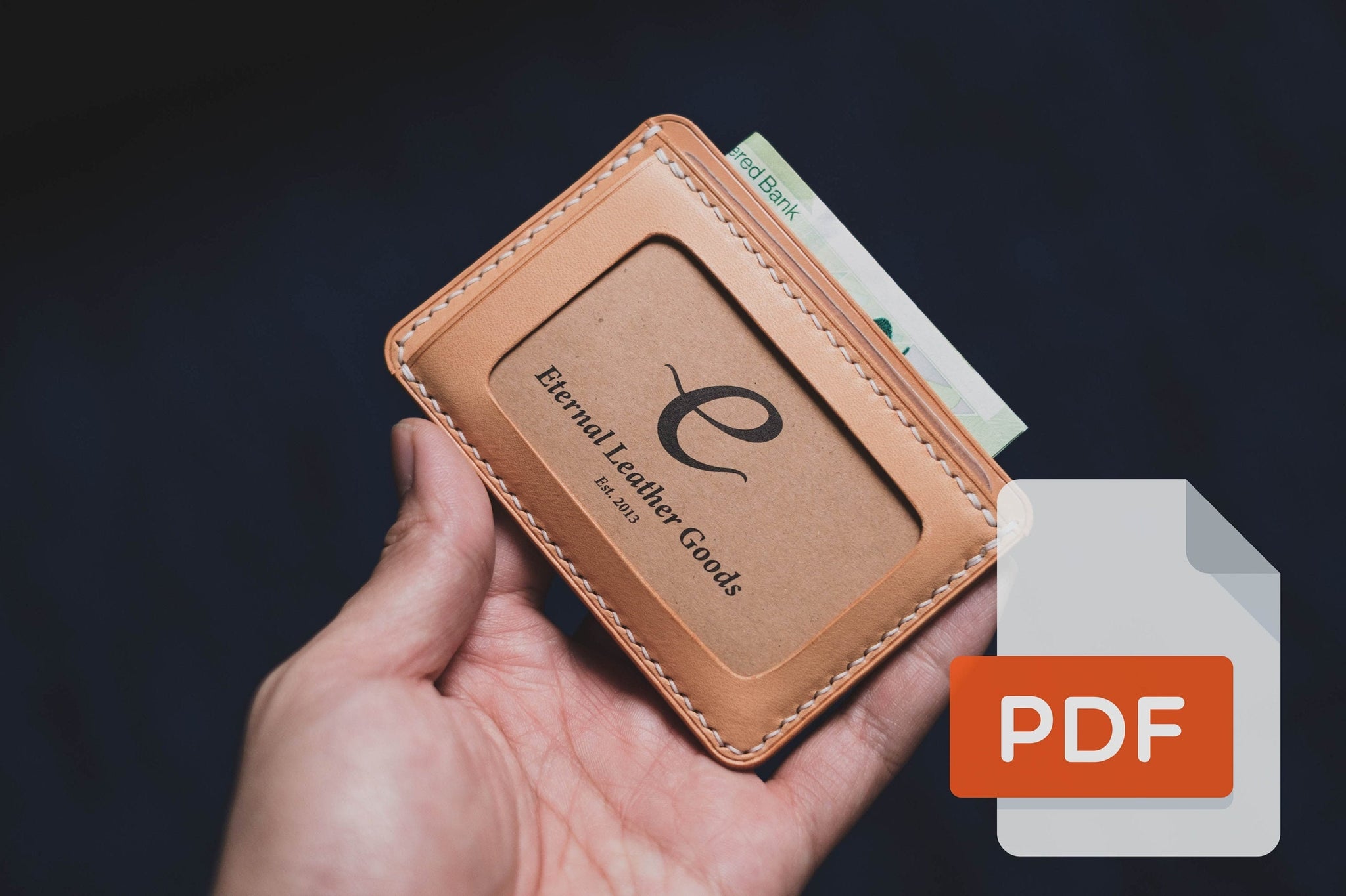 Leather ID Window Cardholder Wallet PDF Template Set No.14 - Digital Leatherworking Pattern - A4 & Letter Size