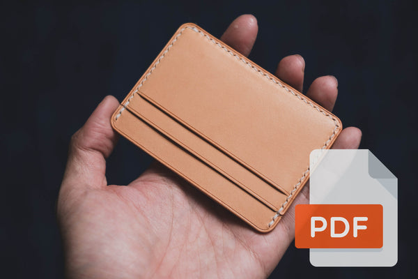 Leather ID Window Cardholder Wallet PDF Template Set No.14 - Digital Leatherworking Pattern - A4 & Letter Size