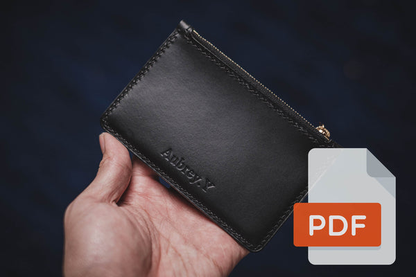 Leather Zip Card Holder PDF Template Set No.15 - Digital Leatherworking Pattern - A4 & Letter Size