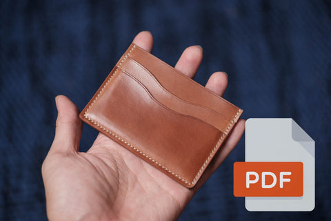 Leather 5-Pocket Cardholder Wallet PDF Template Set No.16 - Digital Leatherworking Pattern - A4 & Letter Size