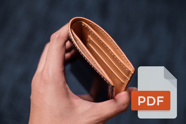 Vertical Bifold Wallet PDF Template Set No.17 - Digital Leatherworking Pattern - A4 & Letter Size