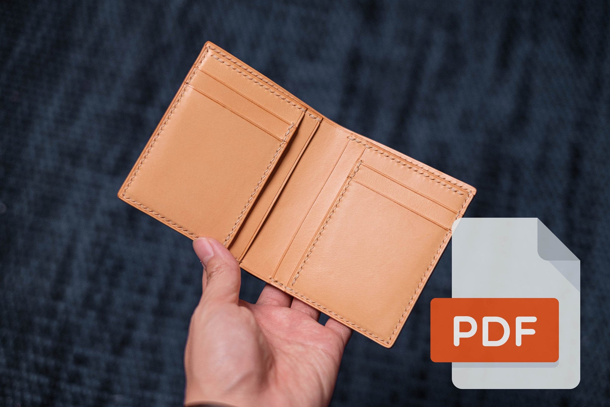 Vertical Bifold Wallet PDF Template Set No.17 - Digital Leatherworking Pattern - A4 & Letter Size