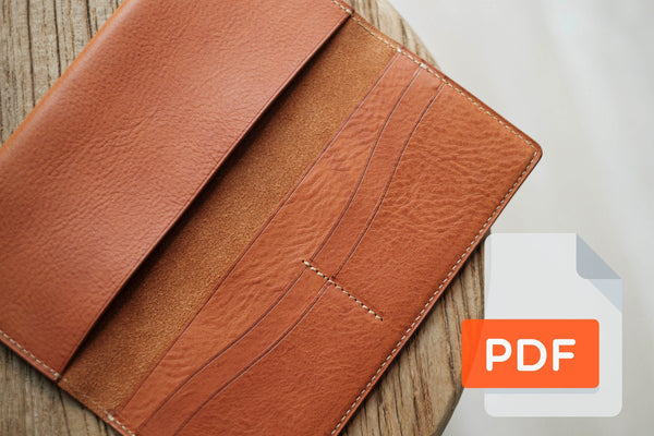 Leather Phone Wallet, Long Wallet PDF Template Set No.18 - Digital Leatherworking Pattern - A4 & Letter Size