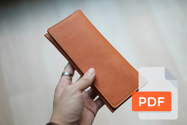 Leather Phone Wallet, Long Wallet PDF Template Set No.18 - Digital Leatherworking Pattern - A4 & Letter Size
