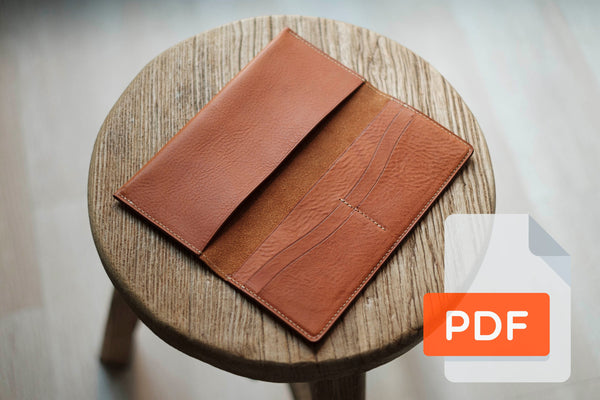 Leather Phone Wallet, Long Wallet PDF Template Set No.18 - Digital Leatherworking Pattern - A4 & Letter Size