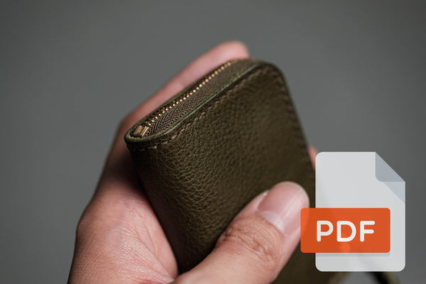 Leather Zip Wallet PDF Template Set No.20 - Digital Leatherworking Pattern - A4 & Letter Size