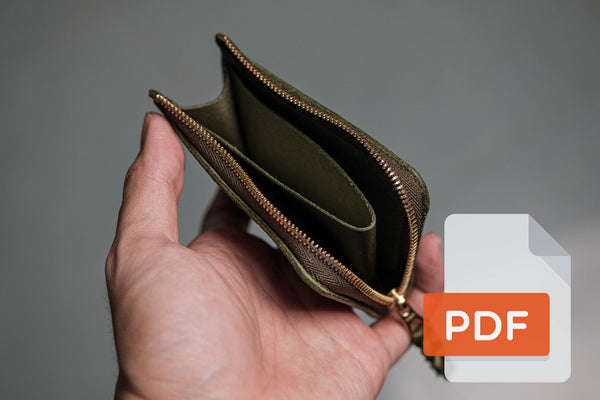 Leather Zip Wallet PDF Template Set No.20 - Digital Leatherworking Pattern - A4 & Letter Size