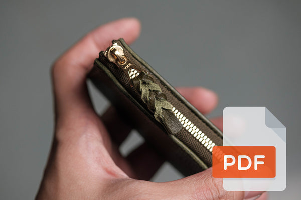 Leather Zip Wallet PDF Template Set No.20 - Digital Leatherworking Pattern - A4 & Letter Size