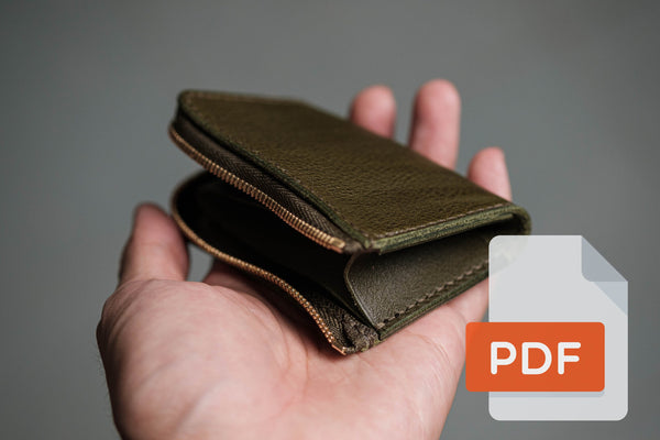 Leather Zip Wallet PDF Template Set No.20 - Digital Leatherworking Pattern - A4 & Letter Size