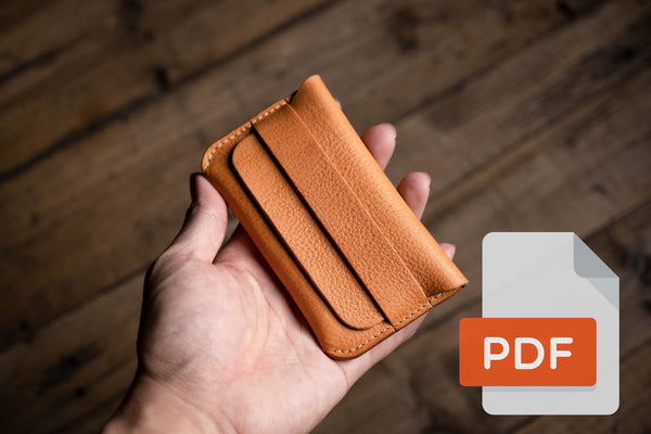 Leather Flap Wallet PDF Template Set No.23 - Digital Leatherworking Pattern - A4 & Letter Size