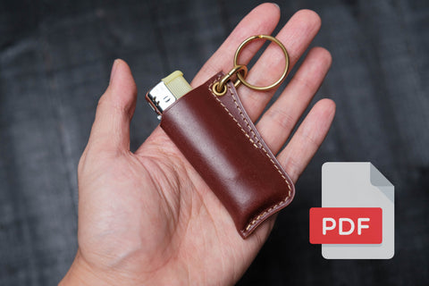 Leather Lighter Sleeve/Keychain PDF Template Set No.24 - Digital Leatherworking Pattern - A4 & Letter Size
