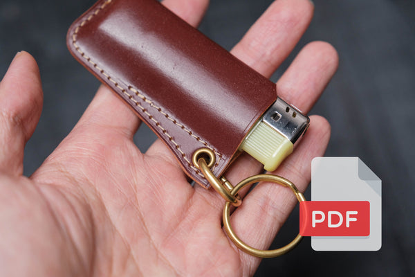 Leather Lighter Sleeve/Keychain PDF Template Set No.24 - Digital Leatherworking Pattern - A4 & Letter Size