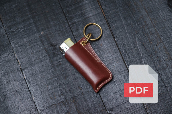 Leather Lighter Sleeve/Keychain PDF Template Set No.24 - Digital Leatherworking Pattern - A4 & Letter Size
