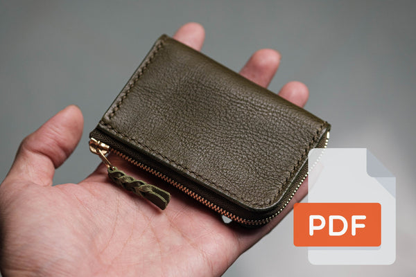 Leather Zip Wallet PDF Template Set No.20 - Digital Leatherworking Pattern - A4 & Letter Size