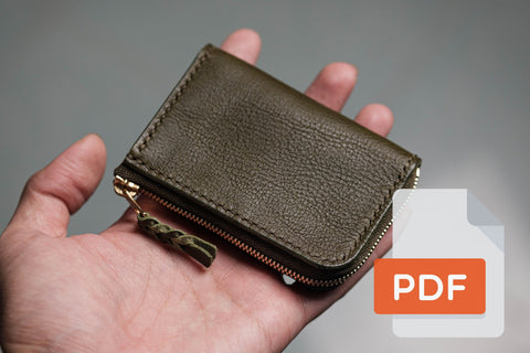 Leather Zip Wallet PDF Template Set No.20 - Digital Leatherworking Pattern - A4 & Letter Size