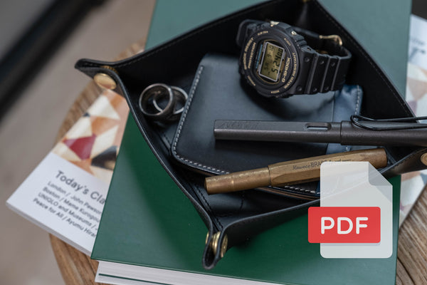 Quilted Leather Valet Tray PDF Template Set No.26 - Digital Leatherworking Pattern - A4 & Letter Size