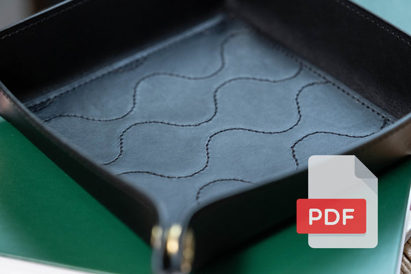 Quilted Leather Valet Tray PDF Template Set No.26 - Digital Leatherworking Pattern - A4 & Letter Size