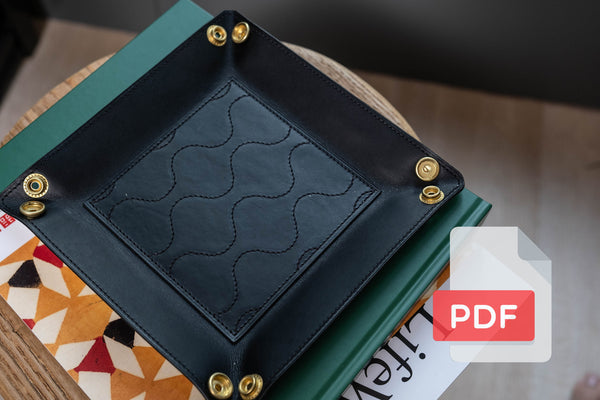 Quilted Leather Valet Tray PDF Template Set No.26 - Digital Leatherworking Pattern - A4 & Letter Size