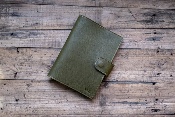 6 COLORS - B6/Stalogy Natural Snap Closure Pebbled Leather Notebook Cover