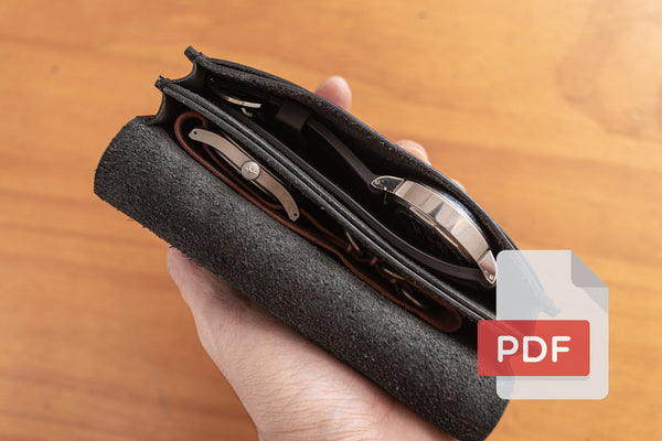 Leather Double Watch Pouch PDF Template Set No.28 - Digital Leatherworking Pattern - A4 & Letter Size