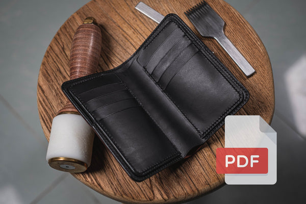 Leather Middle Wallet PDF Template Set No.30 - Digital Leatherworking Pattern - A4 & Letter Size