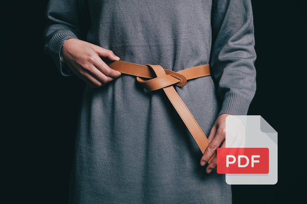 Women's Leather Knotted Belt PDF Template Set No.31 - Digital Leatherworking Pattern - A4 & Letter Size