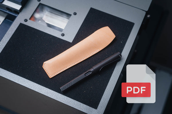 Leather Pen Sleeve, Pen Case PDF Template Set No.33 - Digital Leatherworking Pattern - A4 & Letter Size