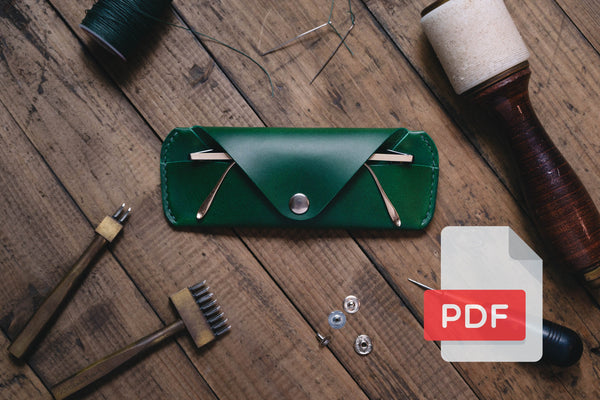 Leather Glasses and Sunglasses Sleeve PDF Template Set No.35 - Digital Leatherworking Pattern - A4 & Letter Size