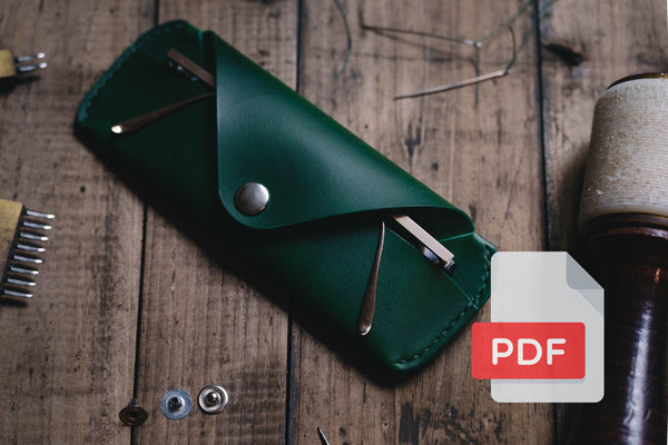 Leather Glasses and Sunglasses Sleeve PDF Template Set No.35 - Digital Leatherworking Pattern - A4 & Letter Size