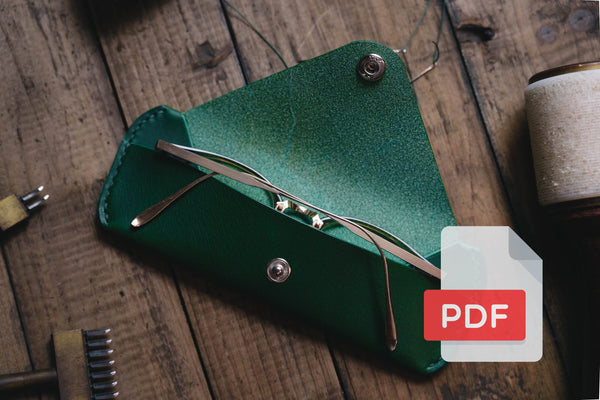 Leather Glasses and Sunglasses Sleeve PDF Template Set No.35 - Digital Leatherworking Pattern - A4 & Letter Size