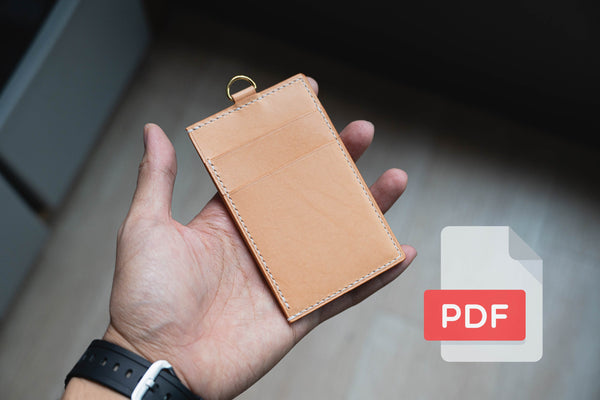 Leather Vertical ID Window Cardholder Wallet PDF Template Set No.36 - Digital Leatherworking Pattern - A4 & Letter Size