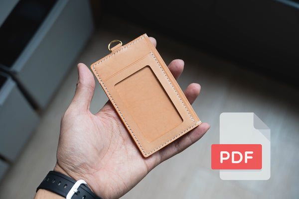 Leather Vertical ID Window Cardholder Wallet PDF Template Set No.36 - Digital Leatherworking Pattern - A4 & Letter Size
