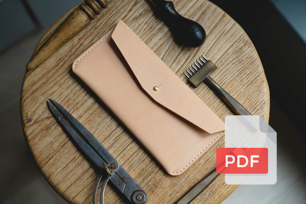 Leather Pen Pouch, Pencil Case PDF Template Set No.37 - Digital Leatherworking Pattern - A4 & Letter Size
