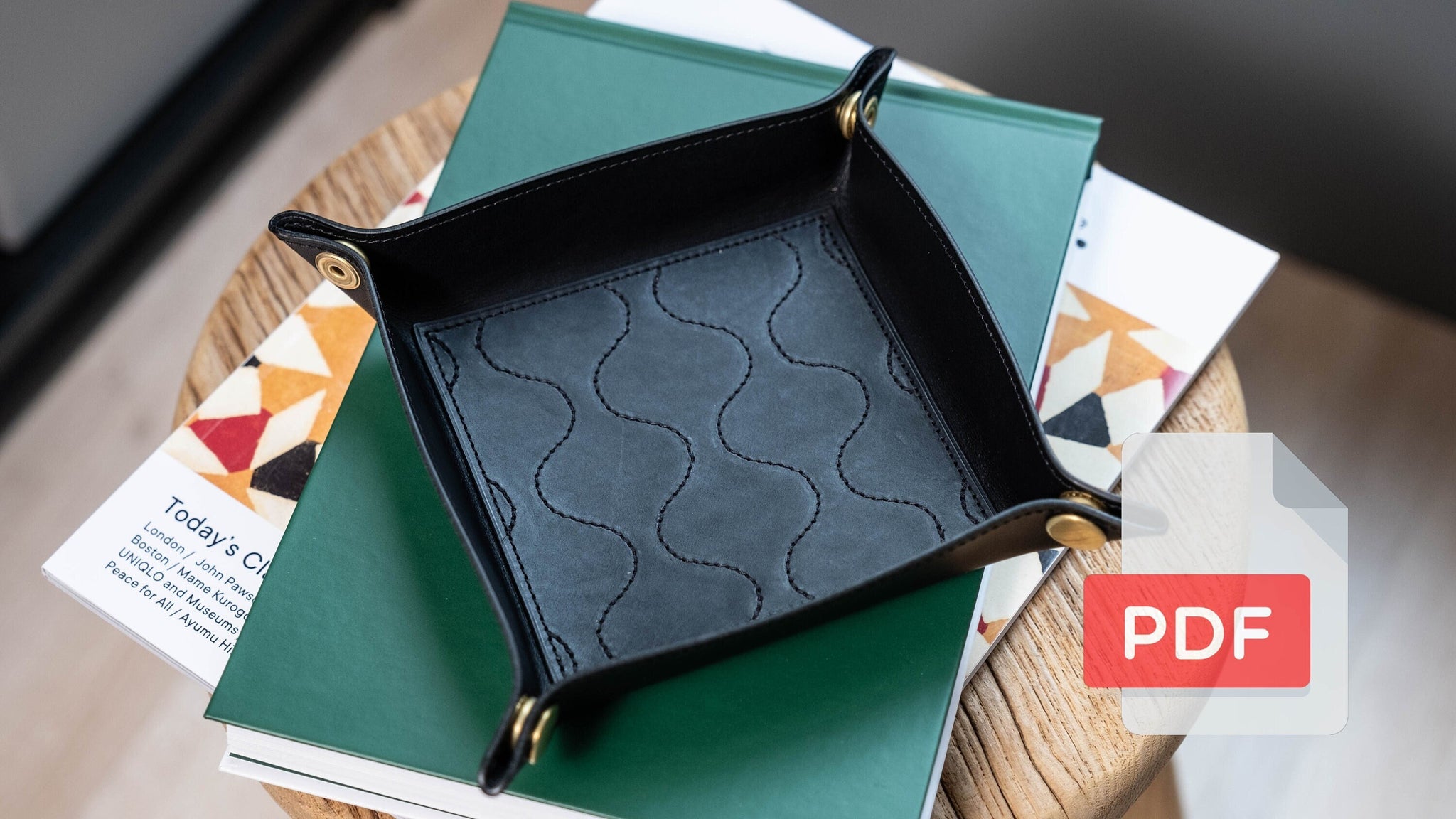 Quilted Leather Valet Tray PDF Template Set No.26 - Digital Leatherworking Pattern - A4 & Letter Size