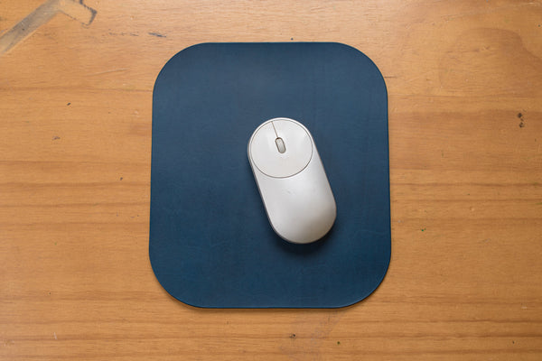 12 COLORS - Navy Blue Buttero Leather Mouse Pad - Malloria
