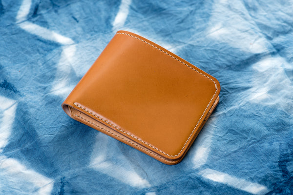 7 COLORS - 4-Slot Whiskey Shell Cordovan & Natural Leather Billfold Wallet