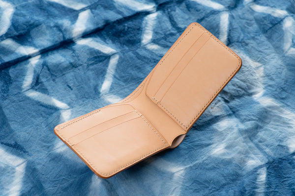 7 COLORS - 4-Slot Whiskey Shell Cordovan & Natural Leather Billfold Wallet