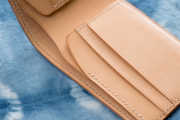 7 COLORS - 4-Slot Whiskey Shell Cordovan & Natural Leather Billfold Wallet