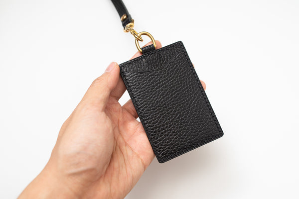 8 COLORS - Black Dollaro Leather Badge Card Holder - Malloria