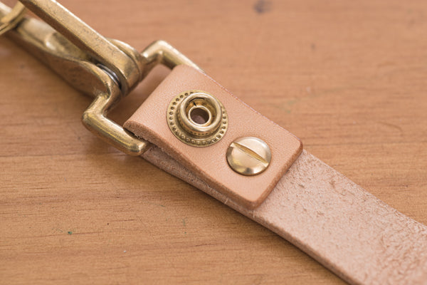 Natural Key holder / Belt Loop with Solid Brass Hardware and snap