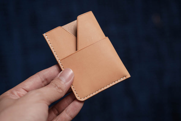 13 COLORS - Black Buttero Leather Kimono Card Wallet