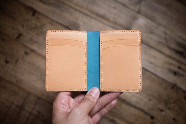 7 COLORS - Shell Cordovan & Natural Leather 4-Slot Vertical Card Wallet