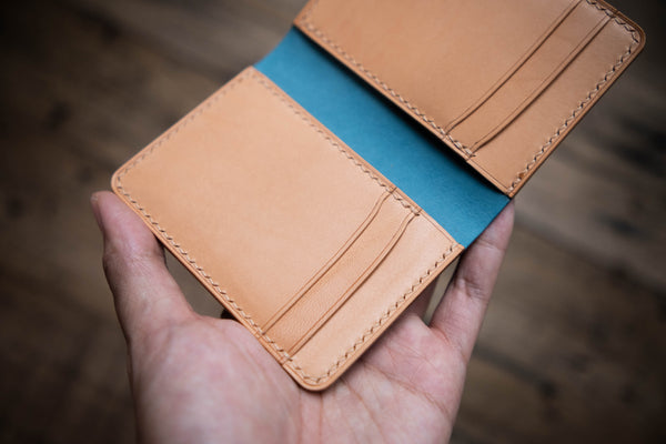 7 COLORS - Shell Cordovan & Natural Leather 4-Slot Vertical Card Wallet